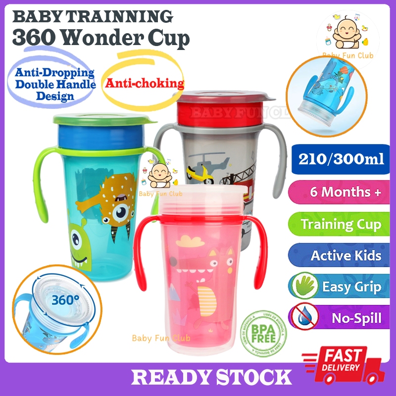 Cốc tập uống nước 360 độ thông mình cho bé, Cốc tập uống nước cho bé chống tràn Magic Cup 360º có tay cầm tiện, Ca uống nước 360 độ chống tràn