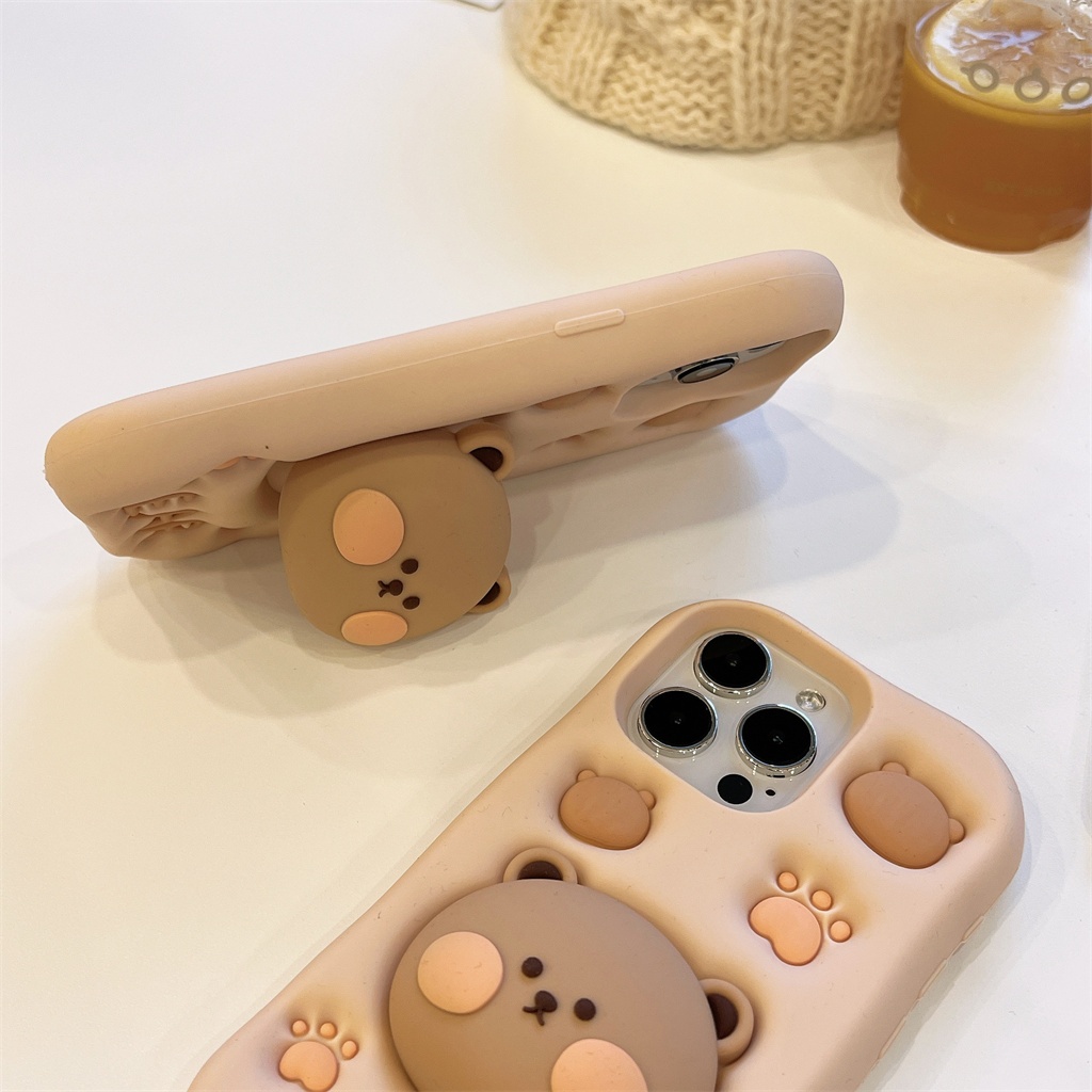 Bao Da Điện Thoại Hình Gấu 3d Cho iphone 15 pro max 14 pro max 13 pro max 12 pro max Ốp
