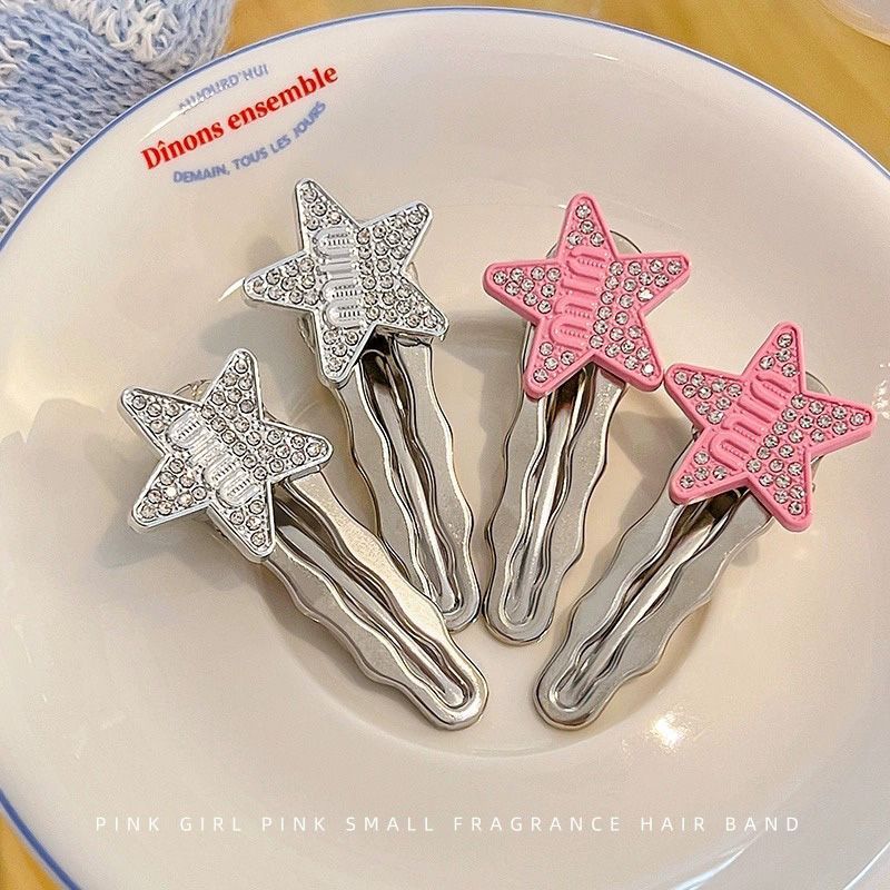 Kẹp Tóc Cá Sấu Kim Loại Đính Đá zircon Hình Ngôi Sao / Trái Tim y2k Kiểu Dáng Đơn Giản Ngọt Ngào