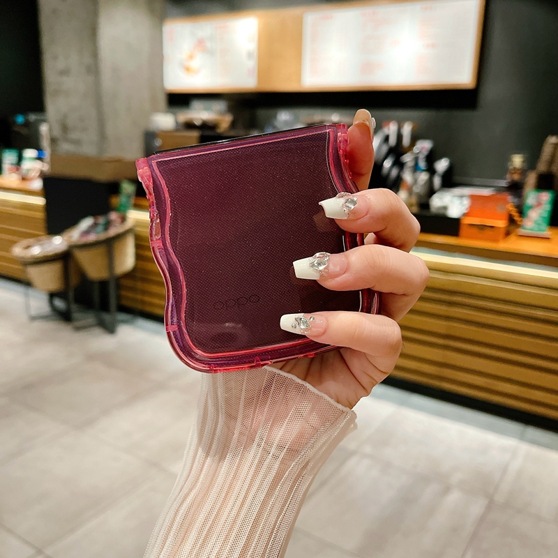 Bao Da Điện Thoại Nắp Gập Viền silicone Mềm Màu gradient Đơn Giản Chống Rơi Vỡ Cho oppo find n3 flip oppo find n2 Ốp