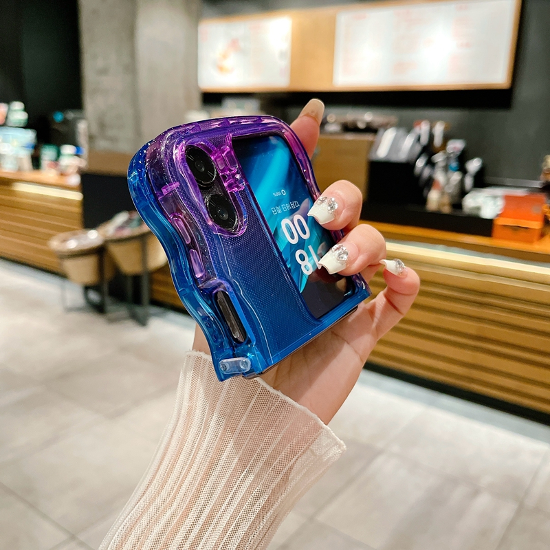 Bao Da Điện Thoại Nắp Gập Viền silicone Mềm Màu gradient Đơn Giản Chống Rơi Vỡ Cho oppo find n3 flip oppo find n2 Ốp