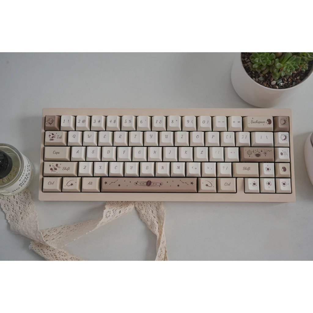 130 Phím Hạt cà phê Keycap Cherry Chiều cao PBT Chất liệu thăng hoa nhiệt cá nhân tùy chỉnh cơ khí Màu Xám Keycaps Áp dụng 61/68/75/84/87/104/108 keycaps