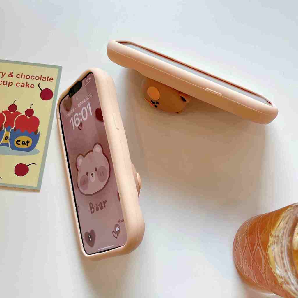 Ốp Điện Thoại silicon Mềm Hình Gấu Hoạt Hình Dễ Thương Cho iphone 15pro max 11 12 13 14pro max
