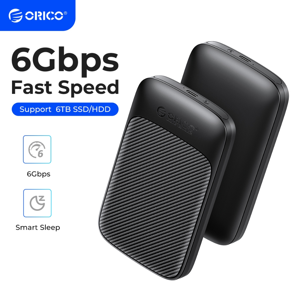 Orico USB3.1 Vỏ HDD 6Gbps SATA sang Type C HDD SSD Vỏ ổ cứng Hỗ trợ UASP cho SSD / HDD 7 - 9,5mm 2,5 Inch