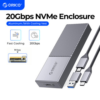 Orico 20Gbps USB C sang M.2 NVMe Đầu đọc vỏ SSD USB 3.2 Gen2x2 sang NVMe PCIe M-Key Ổ cứng thể rắn Nhôm Bộ chuyển đổi bên ngoài M2 Ốp lưng Hỗ trợ viền UASP cho SSD NVMe