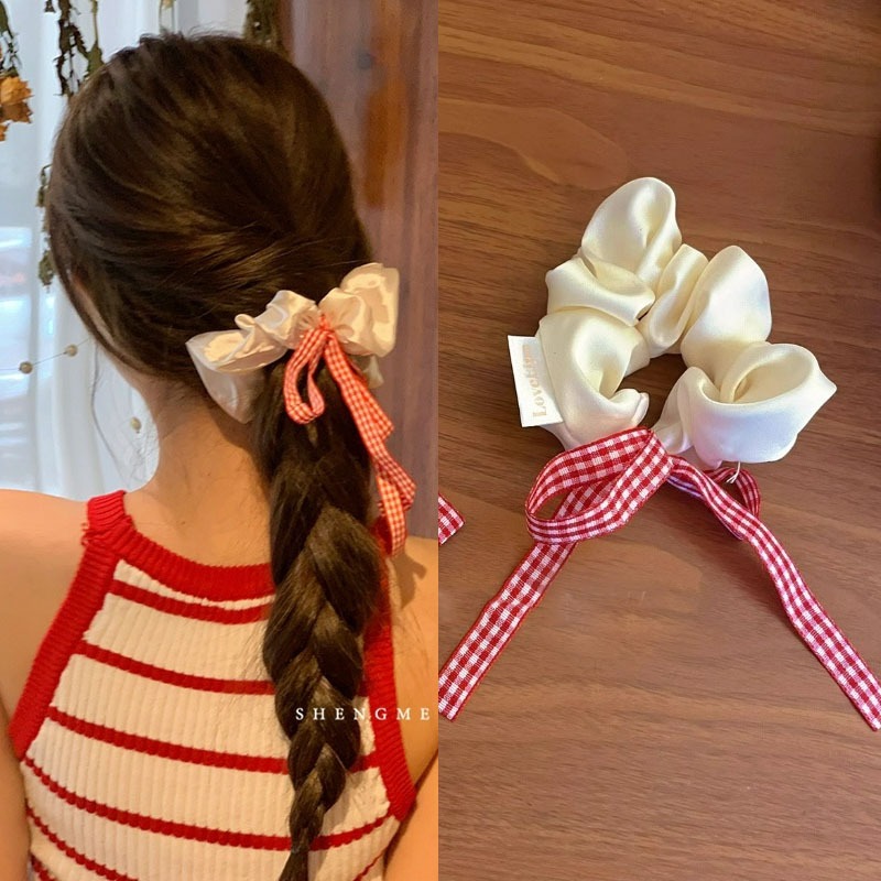 Dây Cột Tóc Ruy Băng Đính Nơ Dễ Thương Cho Bé Gái