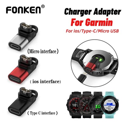 Đầu điều hợp sạc Fonken loại C / micro USB / IOS 4 chân cho đồng hồ thông minh Garmin