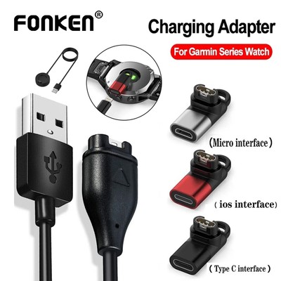 Cáp sạc chuyển đổi Fonken type c / micro / ios sang 4 pin cho đồng hồ Garmin Fenix 7 / 6 / 5