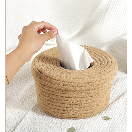 Hộp Đựng Khăn Giấy Thủ Công Bằng cotton Đơn Giản Trang Trí Phòng Khách / Xe Hơi