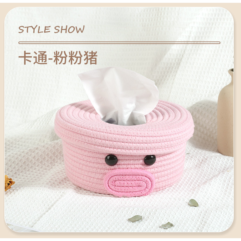 Hộp Đựng Khăn Giấy Thủ Công Bằng cotton Đơn Giản Trang Trí Phòng Khách / Xe Hơi