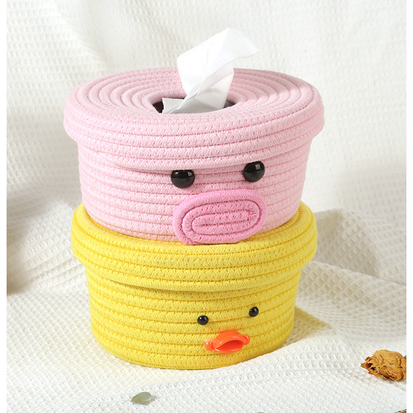 Hộp Đựng Khăn Giấy Thủ Công Bằng cotton Đơn Giản Trang Trí Phòng Khách / Xe Hơi