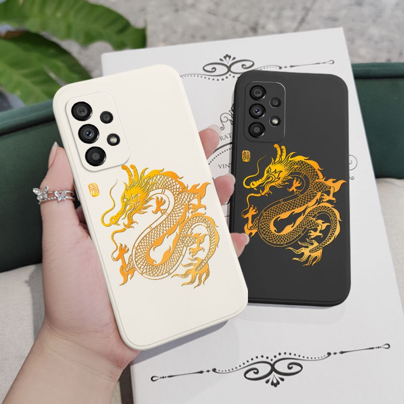 Ôp Điện Thoại Silicon Dẻo Hình Rồng Vàng Cho samsung galaxy a73 a53 a33 a23 4g 5g Ốp