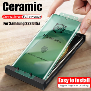  Màn Hình Cong Full Cover Gốm Cho Samsung Galaxy S25 S24 S23 S22 S21 S20 Note 20 Ultra 10 Plus S24 + S25 + Full Keo Bảo Vệ Màn Hình Không Kính 