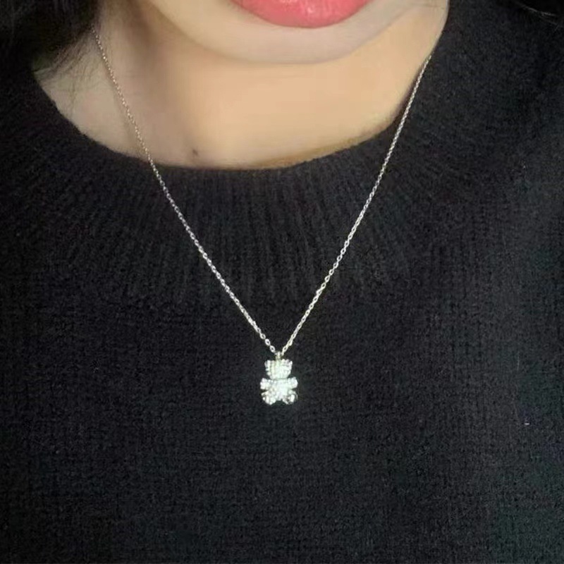 Vòng cổ Mặt Hình Chú Gấu Nhỏ Dễ Thương Thời Trang Thu Đông Cho Nữ