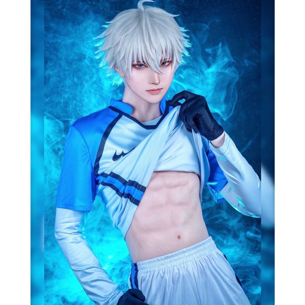 HOLOUN Blue Lock Cosplay Áo Đồng Phục Bóng Đá Đội Nagi Reo Chigiri Đội Khóa Xanh Dương Mặc Thường Ngày
