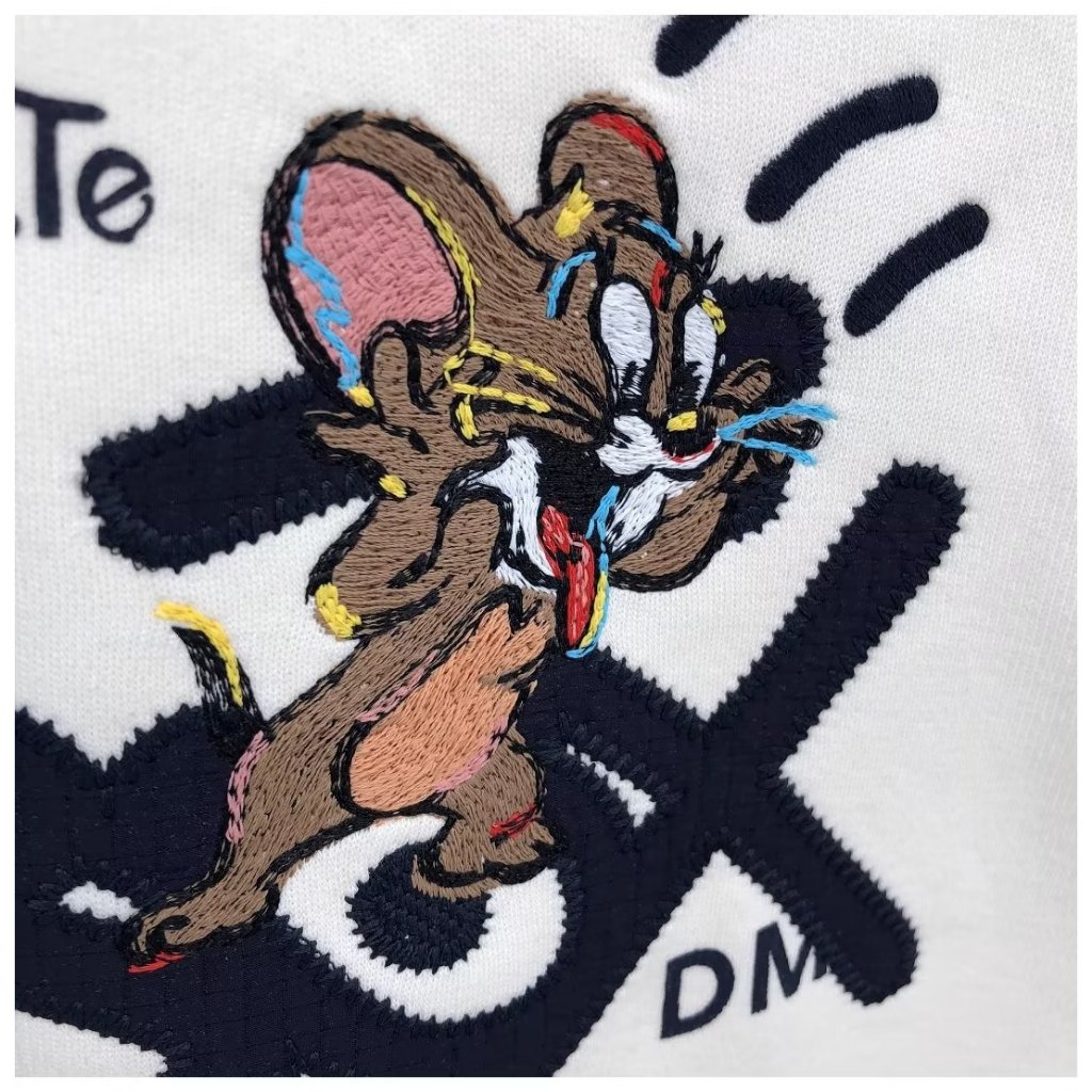 Hanlu Áo Nỉ Thêu Hình Mèo Và Chuột Đơn Giản Thời Trang Thường Ngày Cho Nam