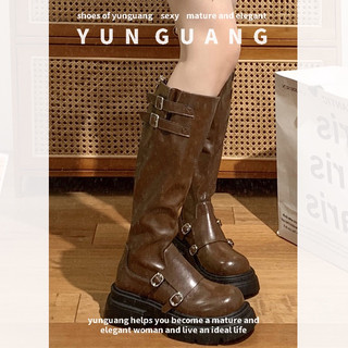 Giày bốt YUNGUANG đế dày phong cách cổ điển cho nữ