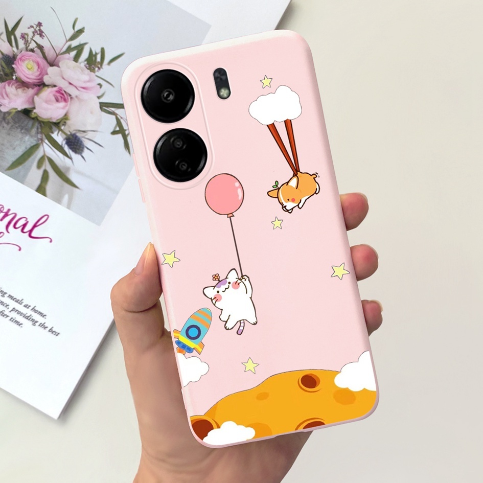 Ôp Điện Thoại Silicon Dẻo Họa Tiết Bươm Bướm & Phi Hành Gia Cho xiaomi poco c65 2023 casing 6.74 inch xiaomi redmi 13c 13 c Ốp