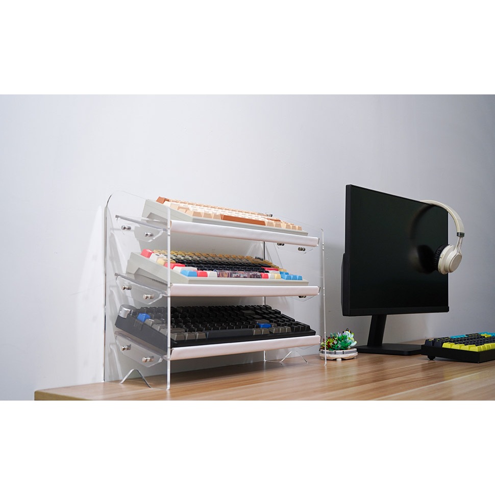 Kệ Trưng Bày Bàn Phím Cơ Ba Tầng Bằng acrylic Cỡ Lớn