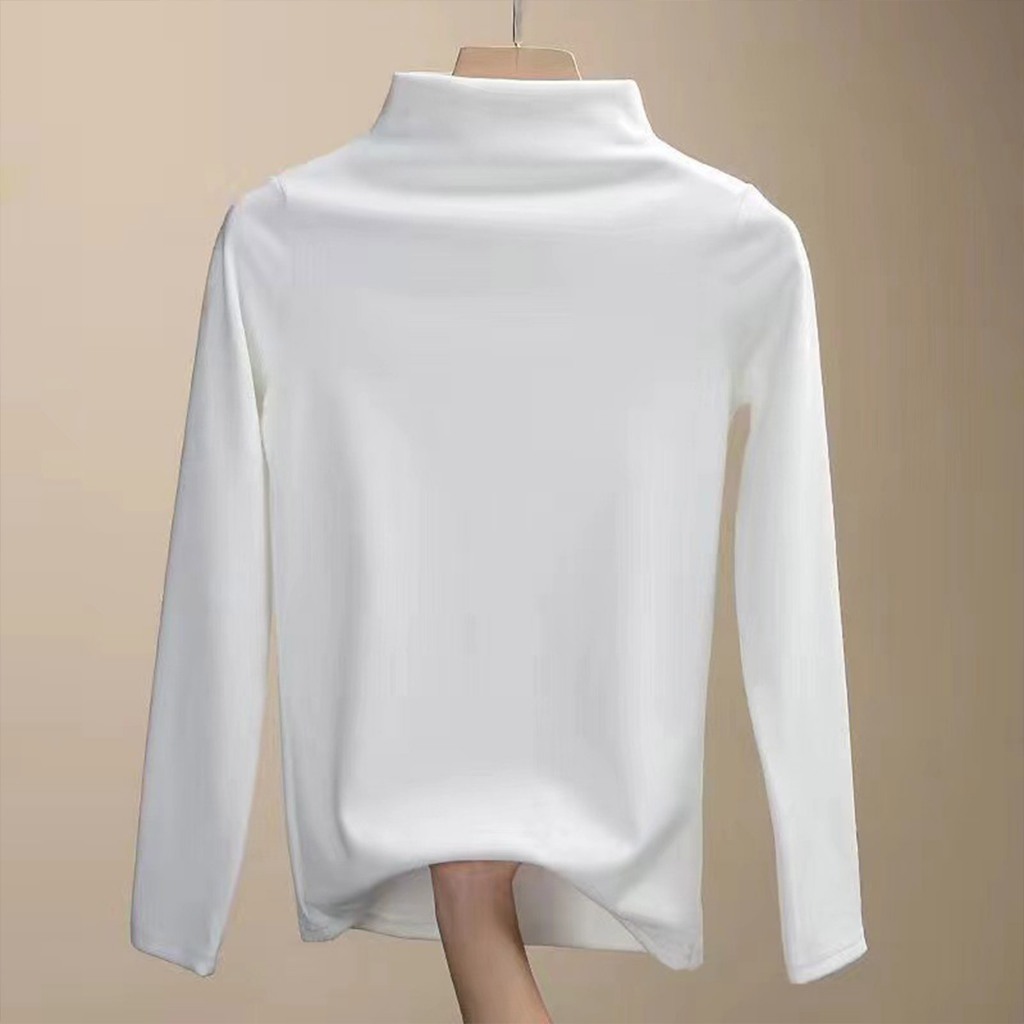 Áo Thun Tay Dài Lót Lông Cừu Gọn Nhẹ Cách Nhiệt Mẫu Mới 2023 Thời Trang Cho Nữ