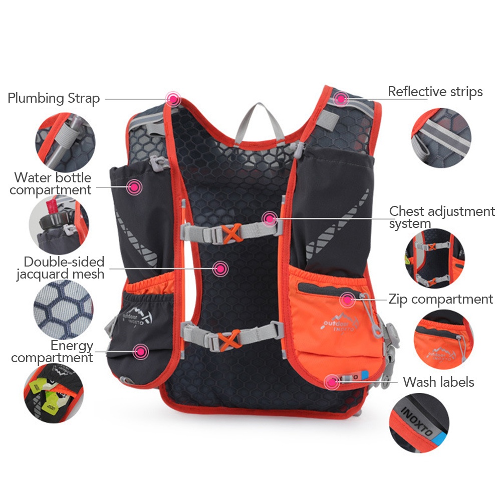 Balo đạp xe thể thao NEWBOLER 5l chống thấm nước thoáng khí có túi đựng nước 2l