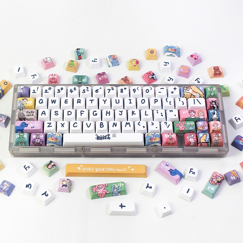 GMK Xịt Keycap, 123 Phím Keycaps PBT XDA Profile DYE-SUB Cá Tính Cho MX Switch Bàn Phím Cơ