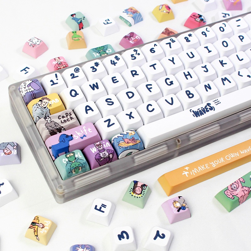 GMK Xịt Keycap, 123 Phím Keycaps PBT XDA Profile DYE-SUB Cá Tính Cho MX Switch Bàn Phím Cơ