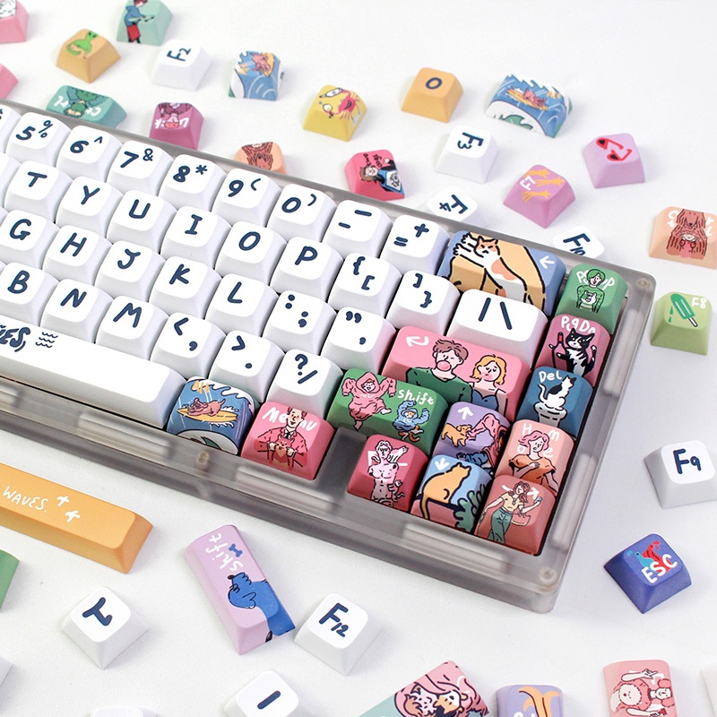 GMK Xịt Keycap, 123 Phím Keycaps PBT XDA Profile DYE-SUB Cá Tính Cho MX Switch Bàn Phím Cơ