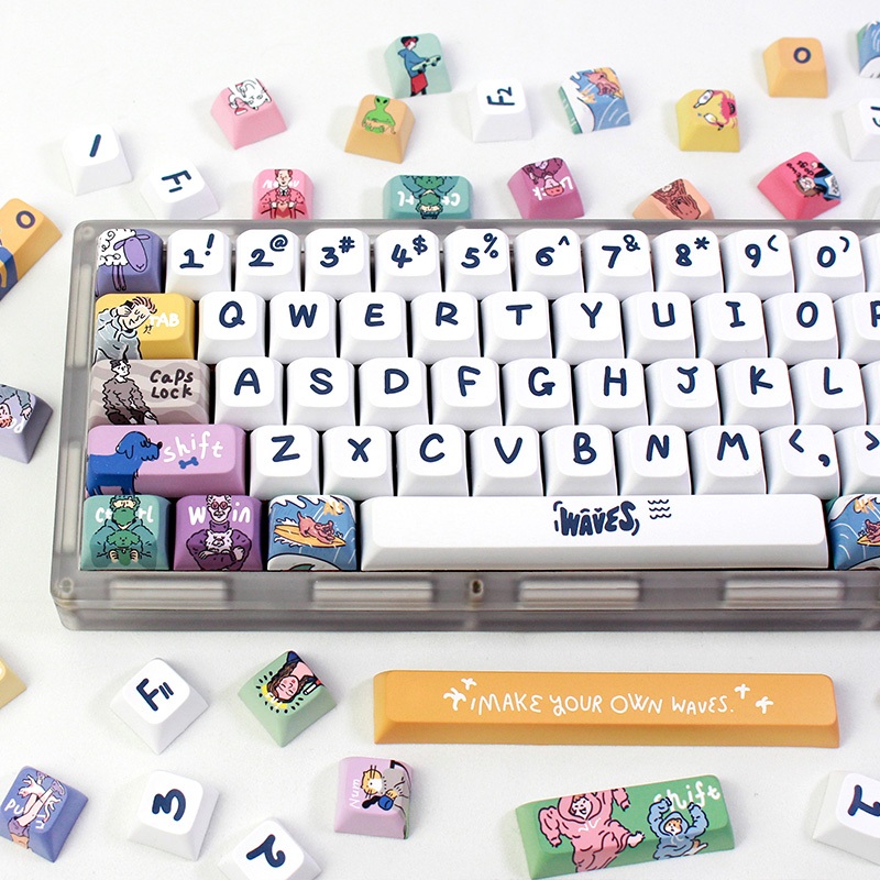 GMK Xịt Keycap, 123 Phím Keycaps PBT XDA Profile DYE-SUB Cá Tính Cho MX Switch Bàn Phím Cơ