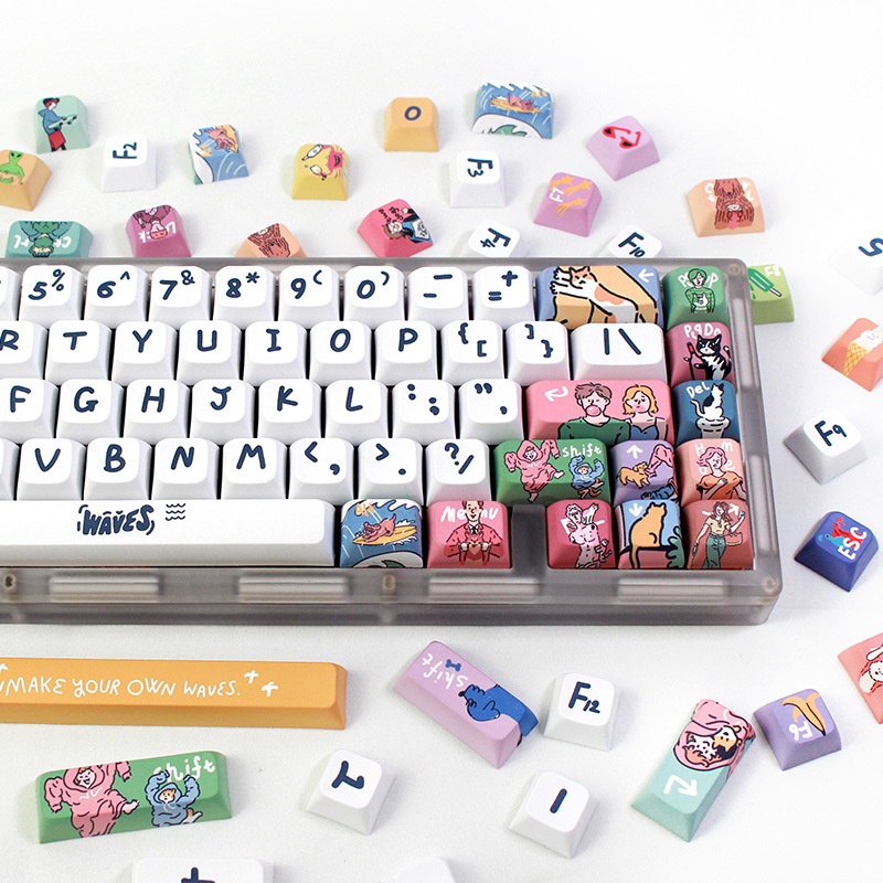 GMK Xịt Keycap, 123 Phím Keycaps PBT XDA Profile DYE-SUB Cá Tính Cho MX Switch Bàn Phím Cơ