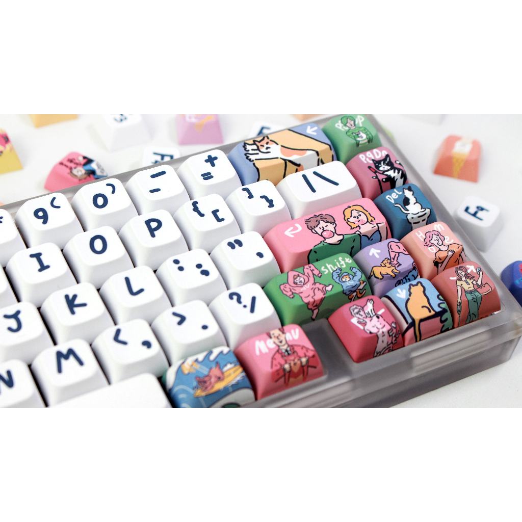 GMK Xịt Keycap, 123 Phím Keycaps PBT XDA Profile DYE-SUB Cá Tính Cho MX Switch Bàn Phím Cơ