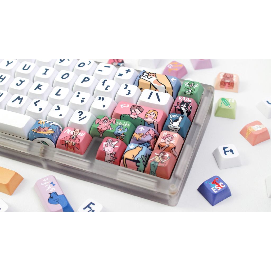 GMK Xịt Keycap, 123 Phím Keycaps PBT XDA Profile DYE-SUB Cá Tính Cho MX Switch Bàn Phím Cơ