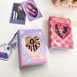 3 inch Cuốn album thẻ ảnh với 40 trang ngăn đựng kiểu dáng trái tim thỏ/trái cherry xinh xắn