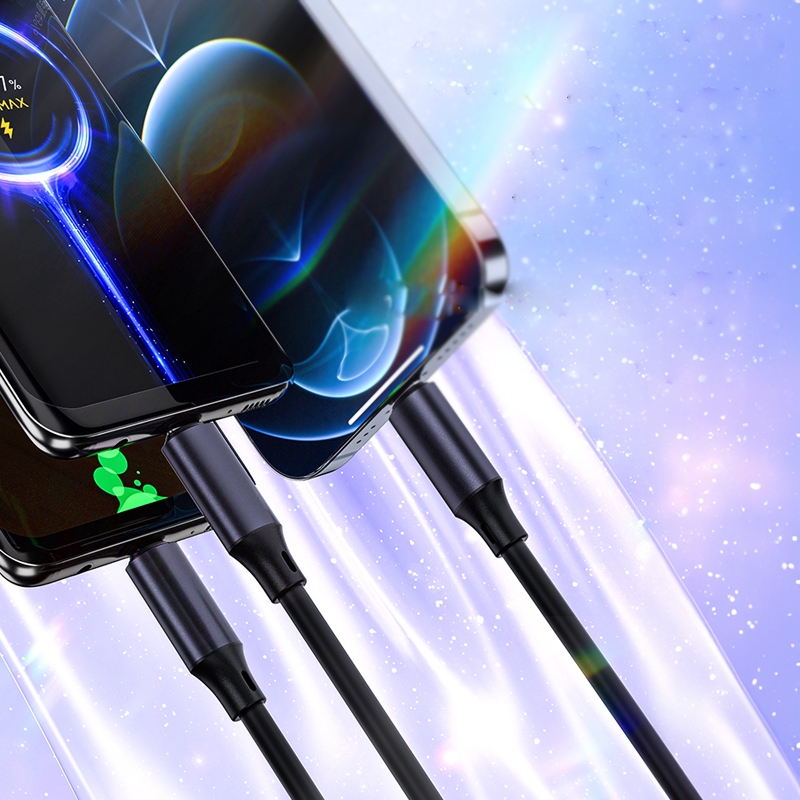 Cáp Sạc Nhanh 3 Trong 1 Đa Năng Cổng usb type c 120w 120Cm Cho Điện Thoại android