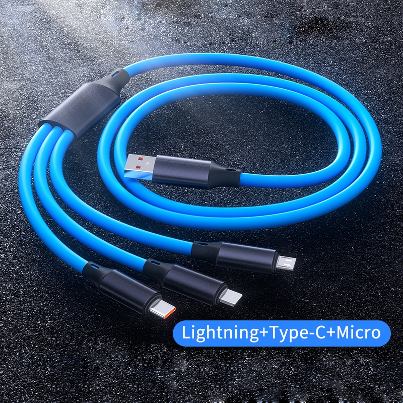 Cáp Sạc Nhanh 3 Trong 1 Đa Năng Cổng usb type c 120w 120Cm Cho Điện Thoại android