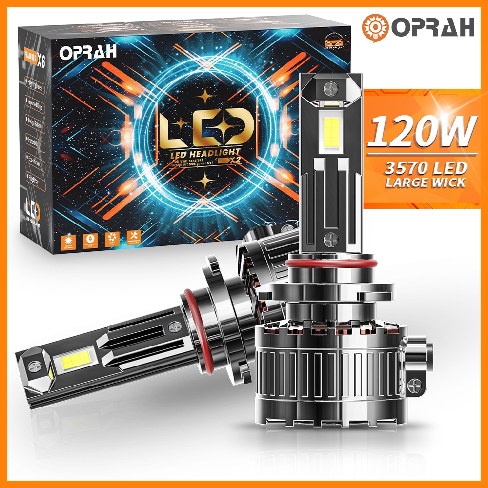 Bộ 2 Đèn Pha led h4 H15 120w 3570 h1 h7 h8 / h11 hb4 / 9006 9v-30v Siêu Sáng Chất Lượng Cao Cho Xe Hơi