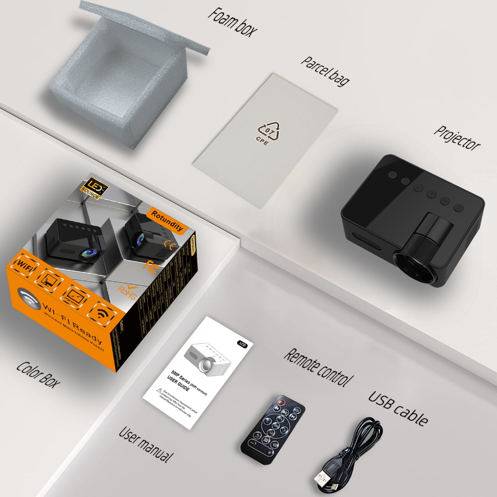 Máy Chiếu Gia Đình Mini Máy Chiếu Điện Thoại Di Động Nhỏ Di Động