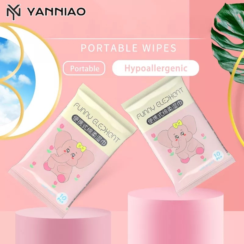 Yaniao Khăn Ướt Lau Tay Và Miệng Cỡ Nhỏ Đặc Biệt Dùng Một Lần Cho Trẻ Em