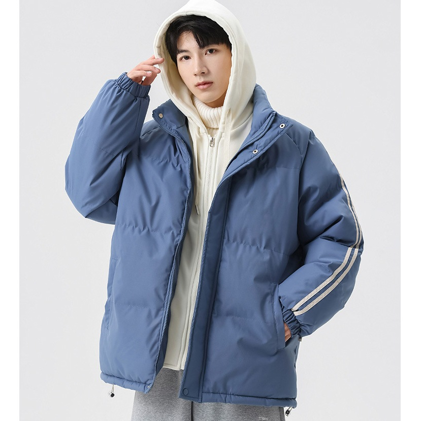Áo Khoác cotton Giả Hai Mảnh Có Mũ Trùm Dày Dặn Dáng Rộng Hàng Mới Chất Lượng Cao Cho Nam