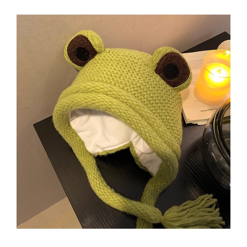 Hoạt Hình Nón Len Hình Ếch Con Xinh Xắn Theo Phong Cách Thu Đông Nhật Bản Dành Cho Nữ