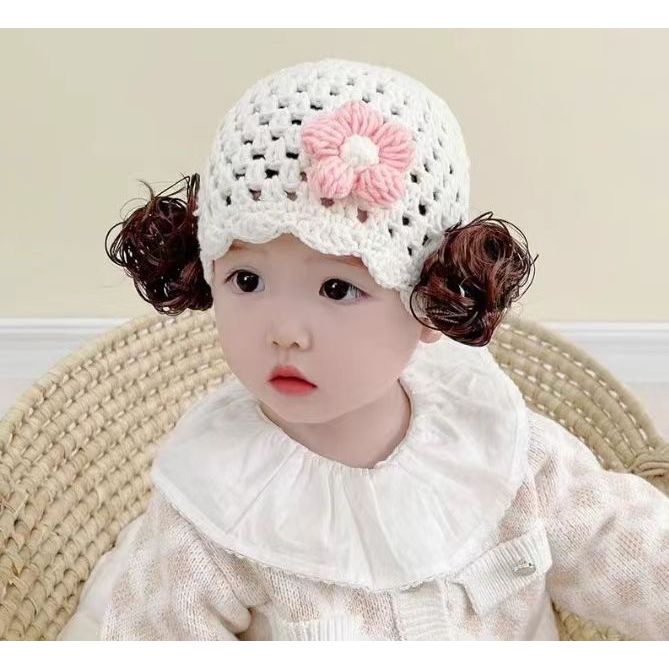 Hàng Mới Về Mũ Len Đính Hoa Và Tóc Giả Xinh Xắn Cho Bé Gái
