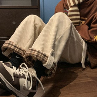 【M-3XL 2024 New Quần dài thời trang đơn giản unisex quần nỉ retro quần nhung tăm phong cách hàn quốc quần vải ống rộng nam fashion quần baggy nam ống rộng tiếng nhật quần dài nam