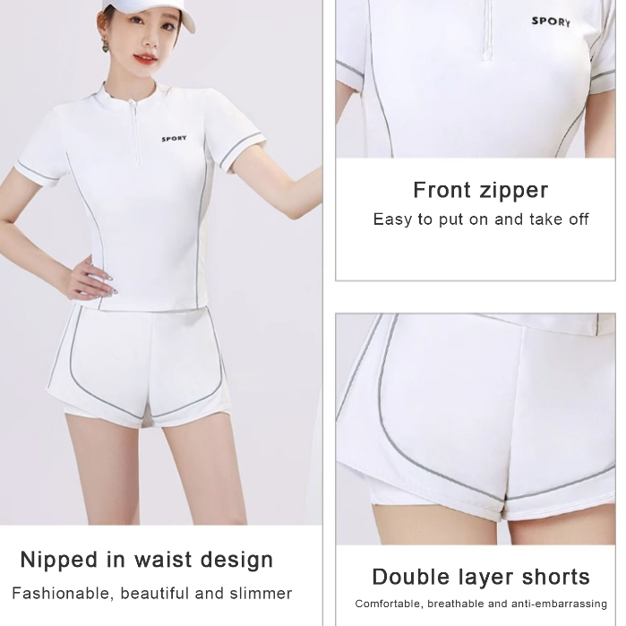 Bộ Đồ Bơi Ngắn Hai Lớp Thoáng Khí Mau Khô Phong Cách Thời Trang Mới 2023