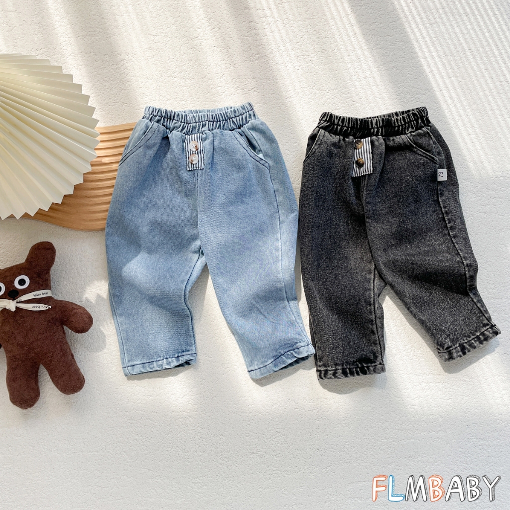 Quần Jean Dài Dáng Rộng Thiết Kế Giản Dị Thời Trang Dành Cho Trẻ Nhỏ