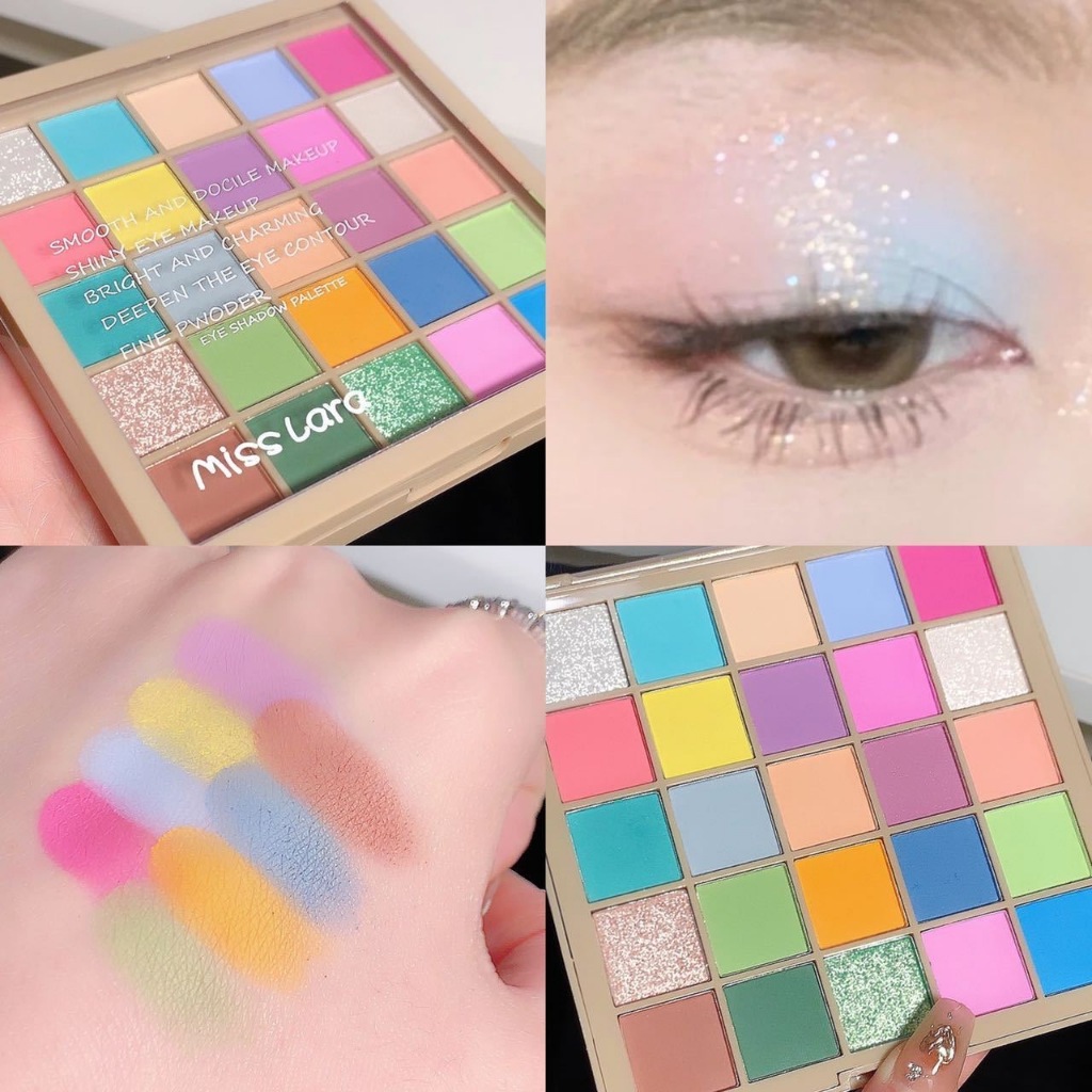 Bảng Phấn Mắt Derf 25 Màu Macaron Ngọc Trai Lấp Lánh