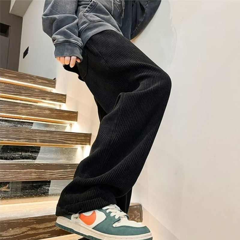 ♞Aff LIGA♞ Quần Thể Thao Ống Rộng Trơn Màu Thời lưng thun co giãn phong cách hiphop đường phố thời trang Trang Mùa Thu 2023 Dành Cho Nam