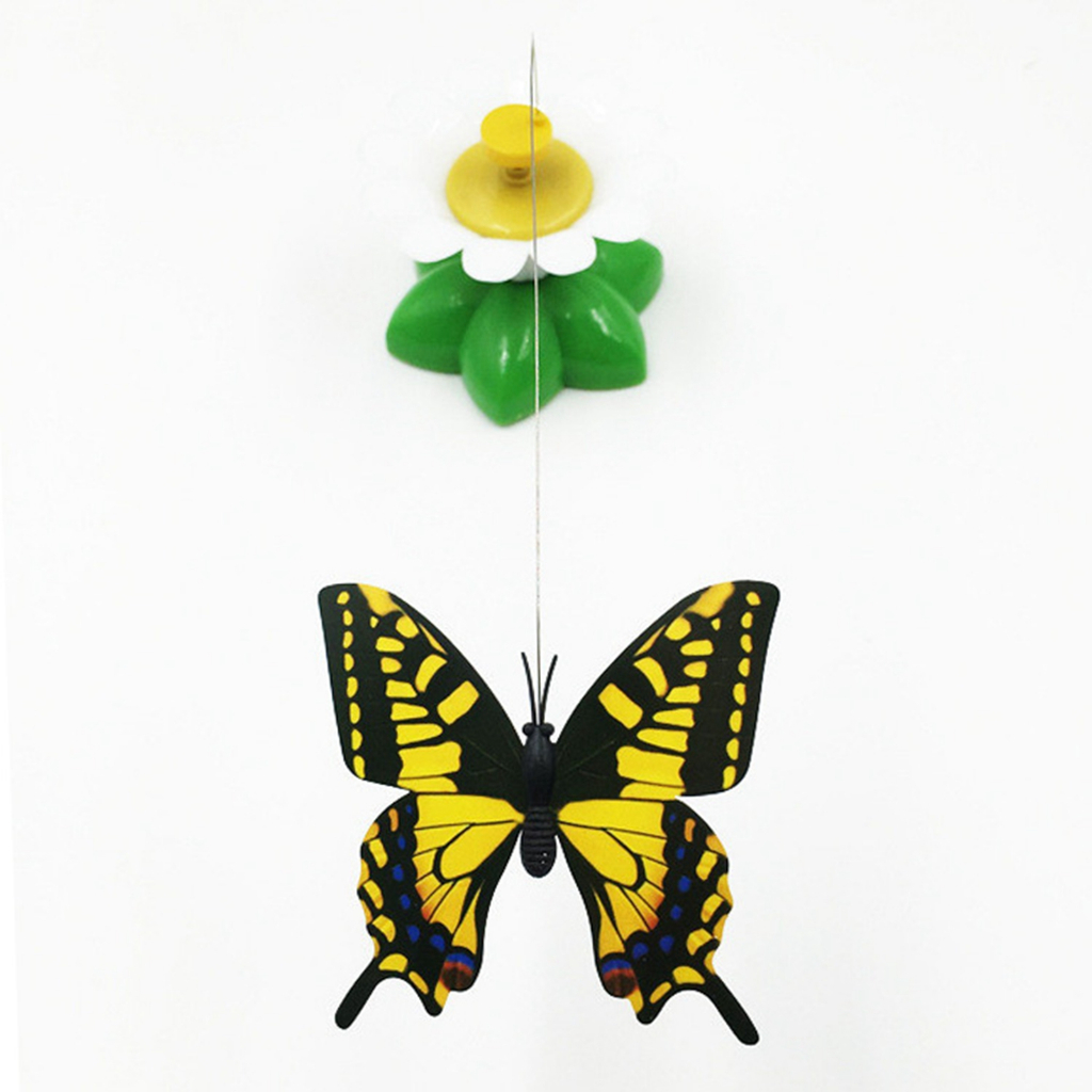 Cat Teaser Đồ Chơi Xoay 360 Độ Hình Bướm Hoa Tương Tác Mèo Con Cho