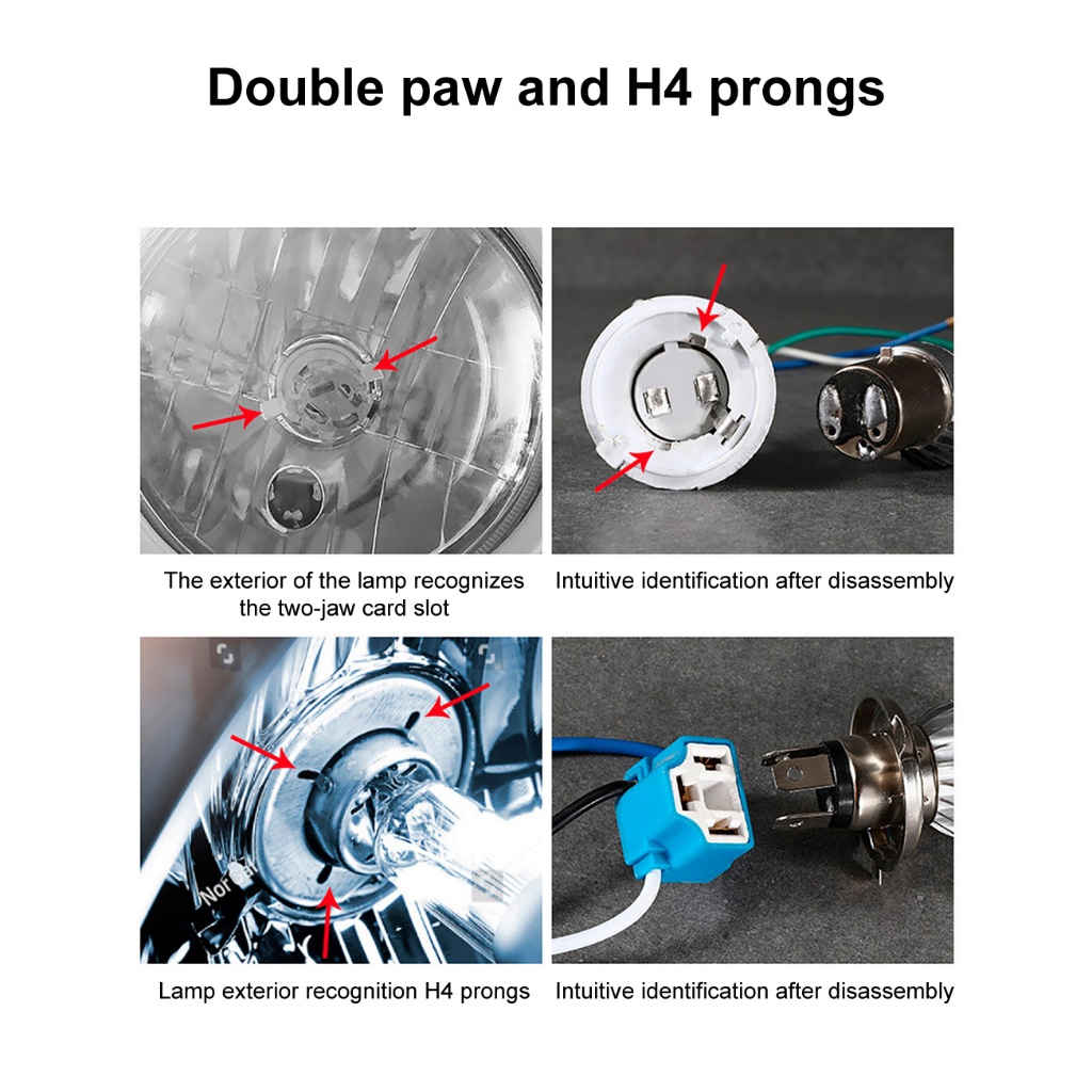 Đèn pha led xe máy bi cầu bóng led xe máy H4  H6 BA20D Hai Màu thay thế  dùng cho xe moto chuyên dụng