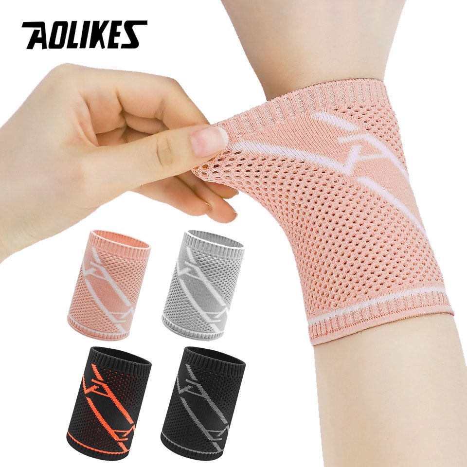 Aolikes 1 Băng Quấn Cổ Tay Co Giãn Thoáng Khí Hỗ Trợ Luyện Tập Thể Thao tennis gym