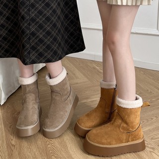 Bốt lông cừu cotton đế dày 4.5cm thời trang thu đông mới 2024